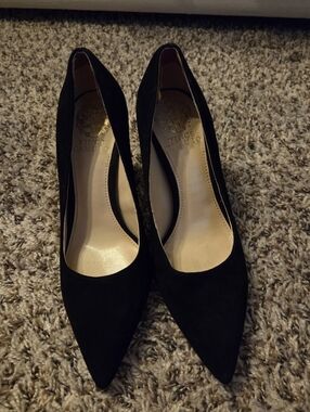 Vince Camuto Black Suede Pointed Pumps